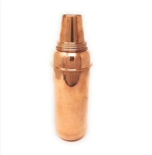 Round Plain Copper Water Bottle With Glass