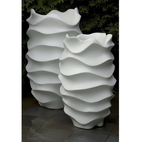 White Frp Wave Planter