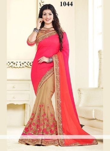 Chinon Embroidery Saree For Womens