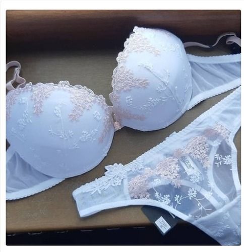 Padded Ladies Floral Lace Bra Panty Set