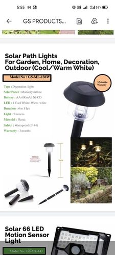 Plastic Outdoor Solar Path Lights