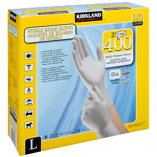Kirkland Signature Nitrile Exam Multi-Purpose Large Gloves