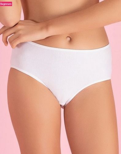 Clovia Cotton Mid Waist Teen Bikini Panty In White, Bikini