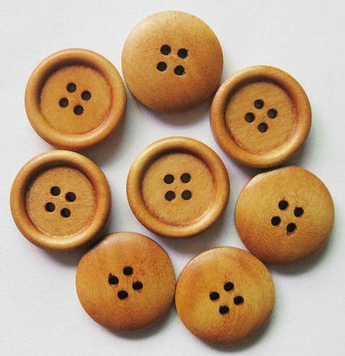 Round Natural Wood Buttons