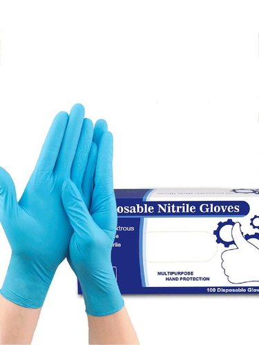 Full Finger Blue Gloves