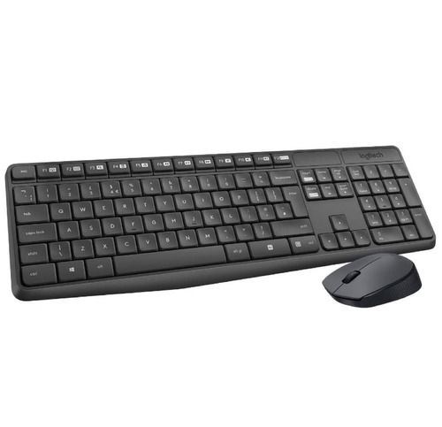 Black Logitech Mk235 वायरलेस कीबोर्ड और माउस 