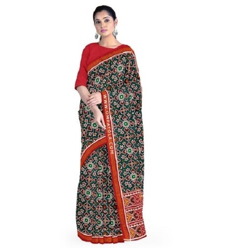 Smooth Texture Patan Patola Saree - Cotton Blend, Various Colors Available | Skin Friendly, Long Lasting Finish, Perfect for Any Season