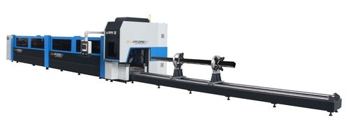 Blue Square Tube Pipe Fiber Laser Cutting Machine