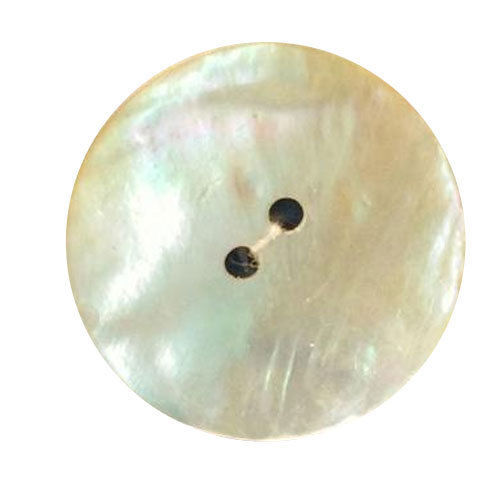 Silver White Round Shirt Button