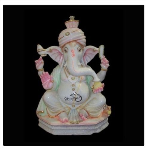 Eco-Friendly Lord Ganpati With Turban Marble Statue