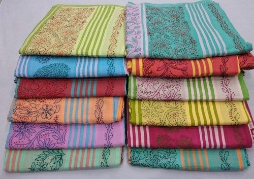 Various Colors  Are Available Pure Cotton Chikankari Saree