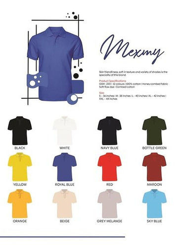 Multicolor Mens Collar Corporate T Shirts