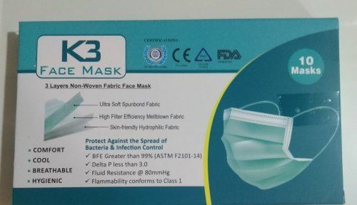 Disposable Green 3 Ply Face Mask