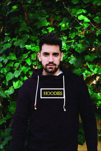 Black Mens Cotton Printed Hoodies