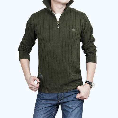 Green Skin Friendly Mens Designer Sweater