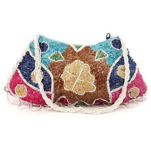 Zip Closure Handicraft Ladies Clutch