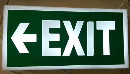 Exit Glow Sign Board - New Rectangle Design, Customizable Wall-Mounted Solution for Exit Instructions in Hospitals and Shopping Malls