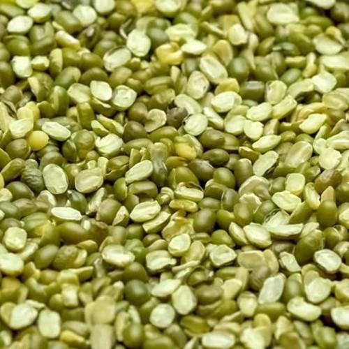 Healthy and Natural Green Moong Dal - Splited, Standard Grain Size, Green Color | 100% Pure, Non Harmful, Very Good Quality, Ideal for Cooking