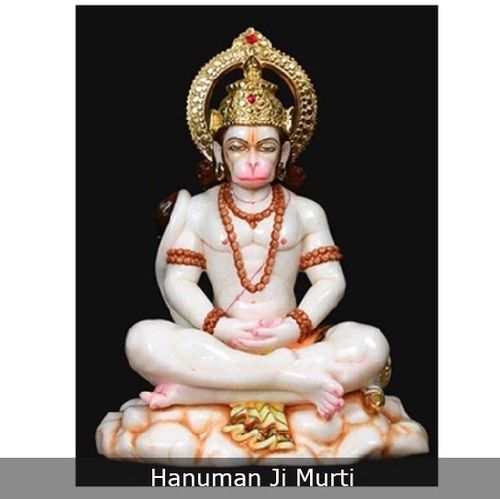 Meditating Lord Hanuman Marble Statue