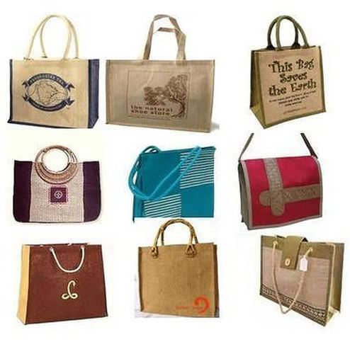 Multicolor Printed Jute Shopping Bag