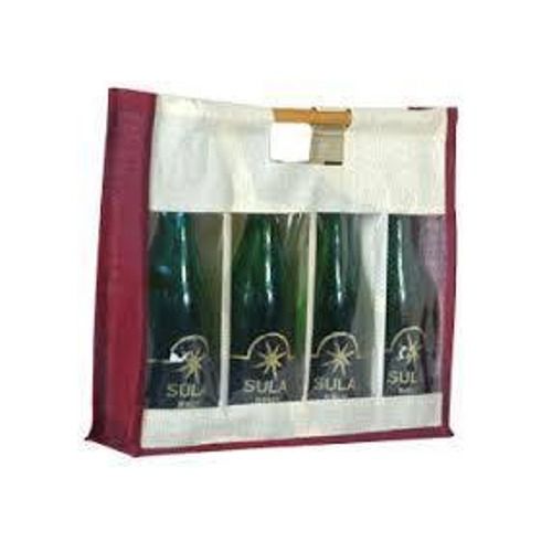 Transparent Window Jute Bottle Bag (RPW 23)