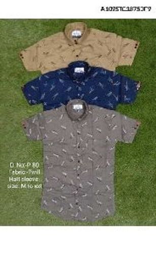 Twill Printed Mens Casual Shirt