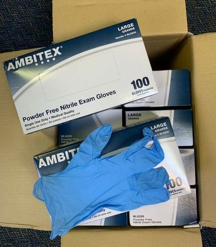 Blue Cure Dispenser Nitrile Examination Gloves