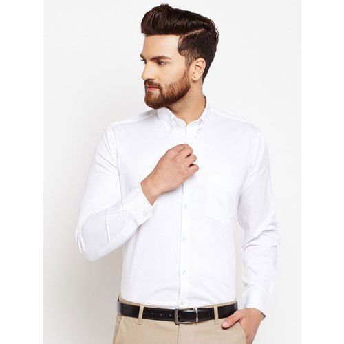 Men'S White Cotton Shirt Age Group: All Age Group