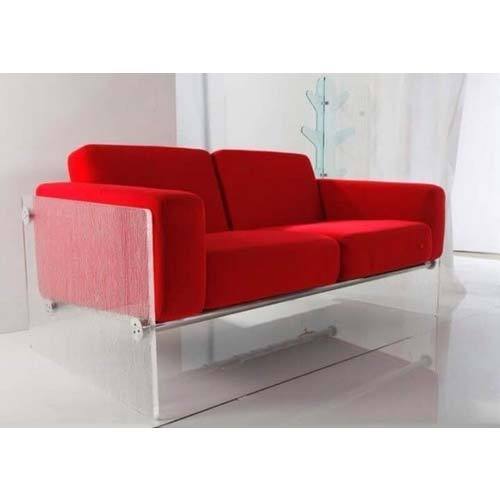 Red Color Acrylic Two Seater Sofa