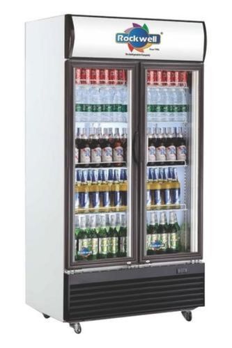 White And Black Single Phase Double Door 580 L Rockwell Visi Cooler