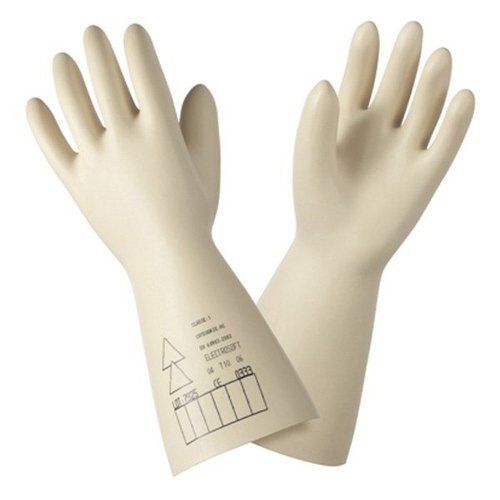 White Electrical Safety Rubber Gloves