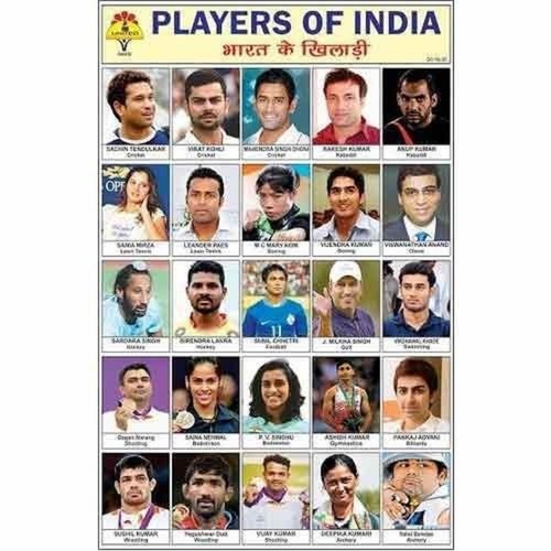 Famous Indian Sports Players Chart