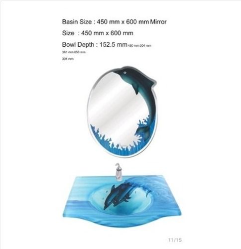 Printed Glass Wash Basin