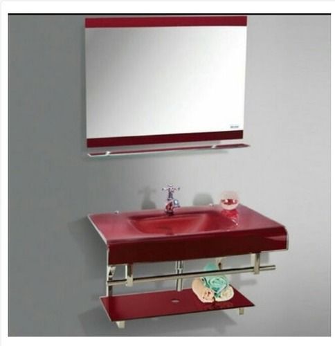 Fancy Rectangular Glass Basin Size: 21X12 Inch