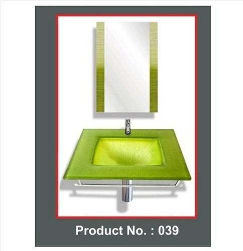 Square Shape Glass Basin Size: 24X24 Inch