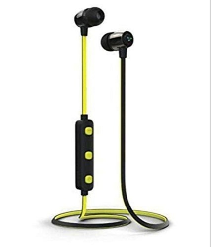 Syska H 15 Smart Wireless Mobile Earphones - Plastic Build, 70g Weight, Black+Yellow Color , Bluetooth 10m Range, Inbuilt Microphone with Call Control
