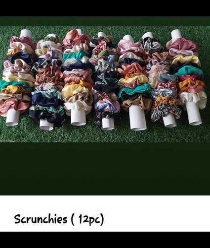 Multicolor Hair Scrunchies In Plastic Bag