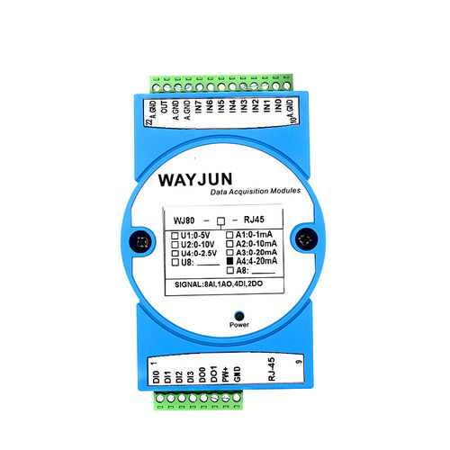 Blue 8-Ch 4-20Ma Modbus Tcp Network Data Acquisition Module