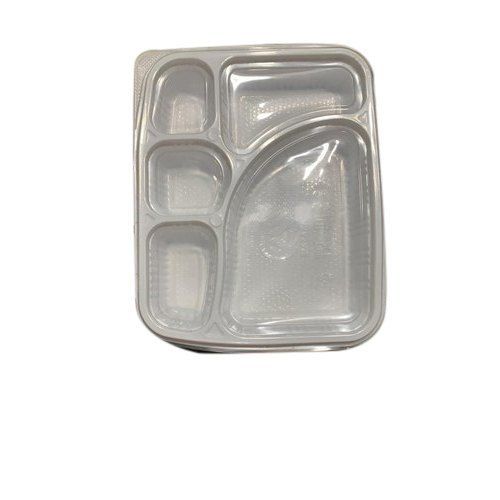 White 5 Compartments Disposable Food Tray For Event And Party Supplies