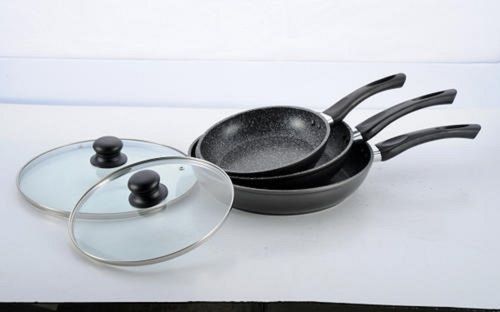 Metal Marble Coated Kitchen Frying Pan Set