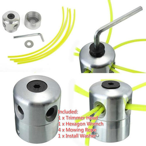 Aluminum Grass Trimmer Head With 4 Lines Brush Cutter Head Lawn Mower Accessories Cutting Line Head For Strimmer BladeÂ Size: 5Cm