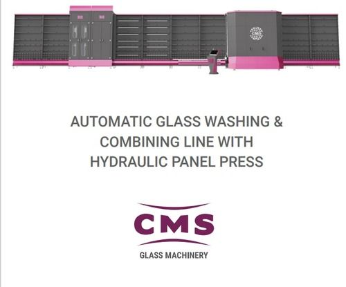 Black And Pink Automatic Glass Washing Machine And Hydraulic Panel Press
