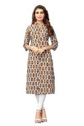 Various Colors Are Available Party Wear Printed Cotton Kurtis