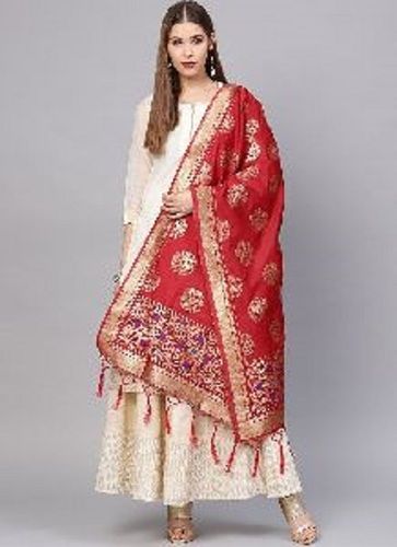 Various Colors Are Available Women Designer Brocade Dupatta