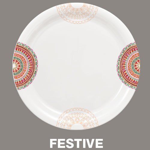 Festive Melamine Dinner Plates