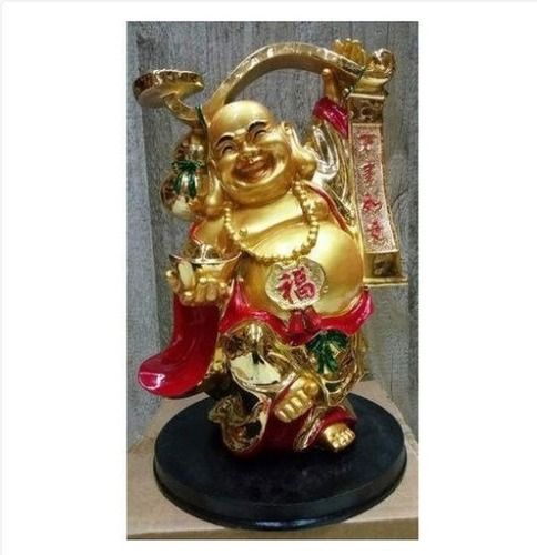 Golden Good Luck Laughing Buddha Statue