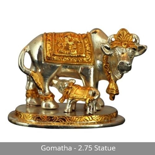 Gold and Silver Plated Gomatha Statue