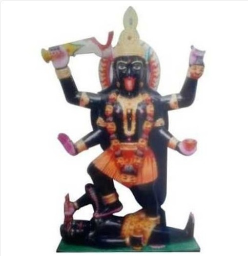 Kali Mata Marble Statue - Glossy Multicolour, Standing Polished Finish | Durable, Easy to Clean, Eco-Friendly Hinduism Theme