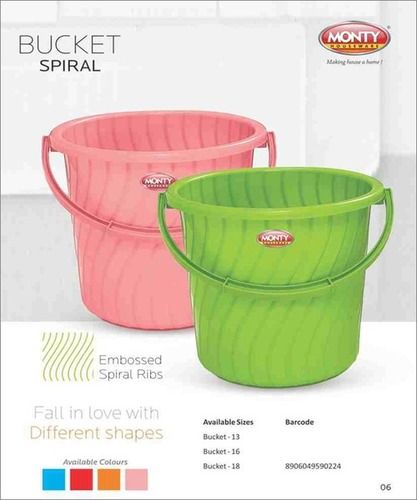 Storage Bucket With Embossed Spiral Rib