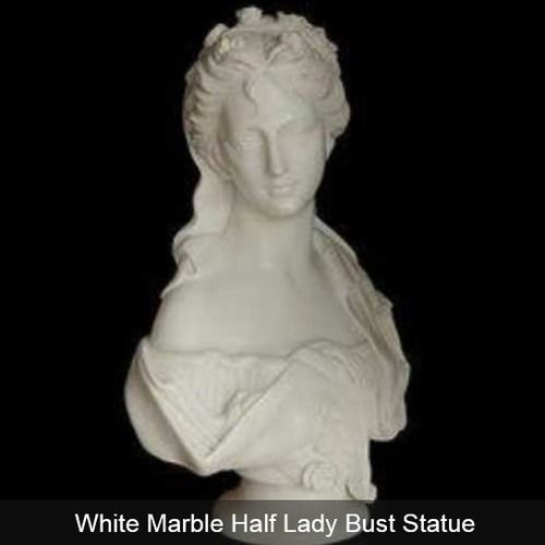 White Marble Half Lady Bust Statue
